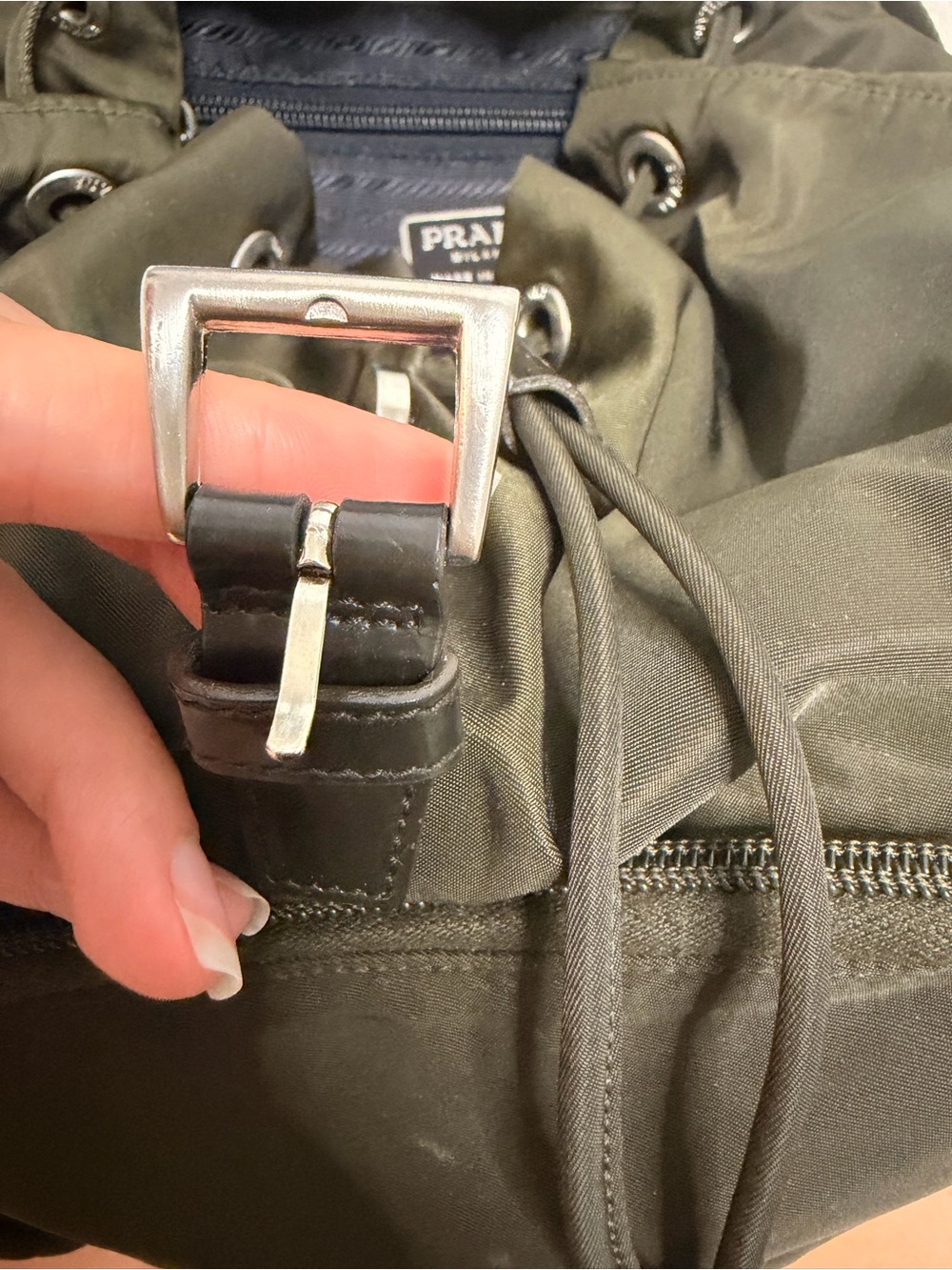 Prada green Nylon Drawstring Backpack. Excellent condition! - Picture 9 of 10